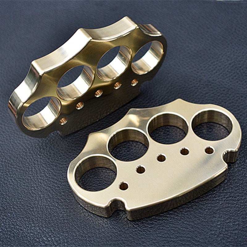 Brass Four Finger Knuckles – CNC Engraved 4 Heavy Duty Self-Defense EDC Duster 440g detail image - detail view 3