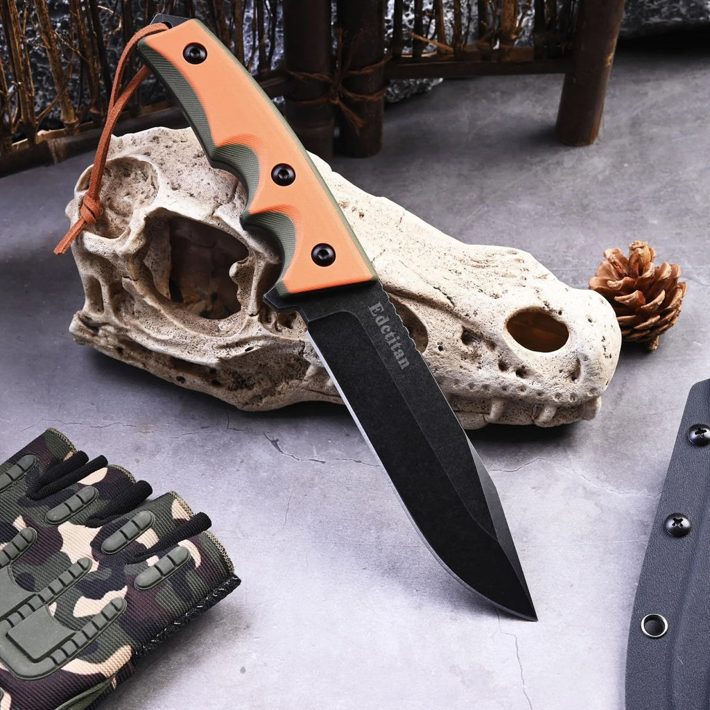 Fixed Blade Knife – G10 Handle Kydex Sheath Stonewash Heavy Duty Survival Camping detail image - detail view 7