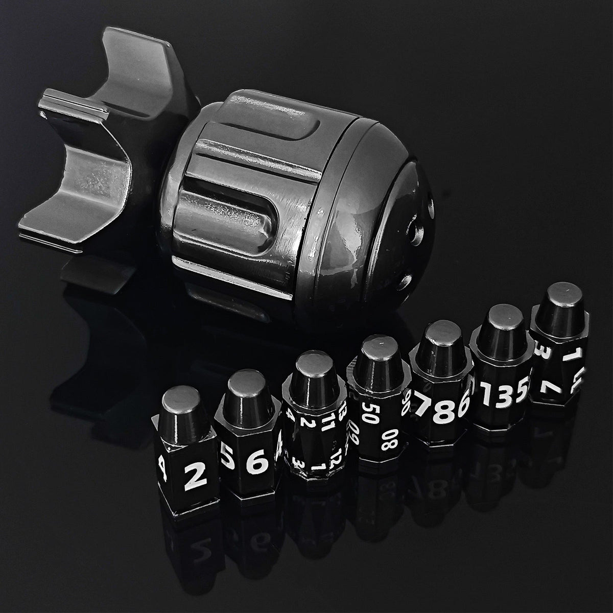 Metal Fidget Toy – RocketDice Rotating Dice Set with Zinc Alloy Bullet-Inspired EDC detail image - detail view 3