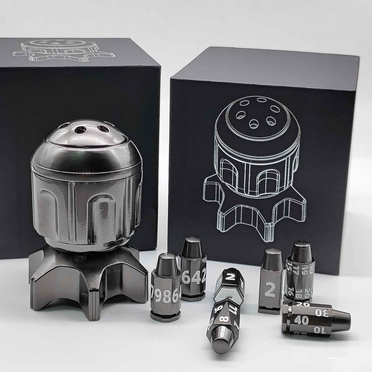 Metal Fidget Toy – RocketDice Rotating Dice Set with Zinc Alloy Bullet-Inspired EDC detail image - detail view 7
