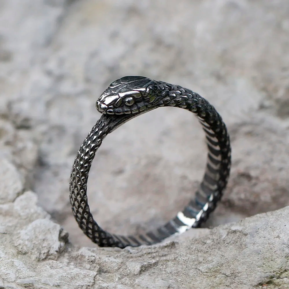 Snake Ring – Ouroboros Serpent Eternity Gothic Viking Punk Statement detail image