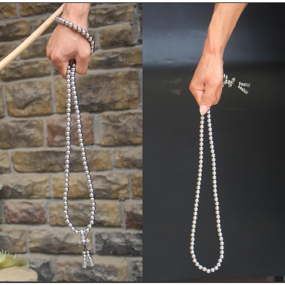 Stainless Steel Necklace – 108 Buddha Beads Mala with Multi-Function Self Defense detail image - detail view 3