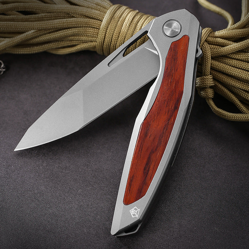 Steel Folding Knife – Razor-Edge Bear Claw D2 with Carbon Fiber & Rosewood Options detail image - detail view 3