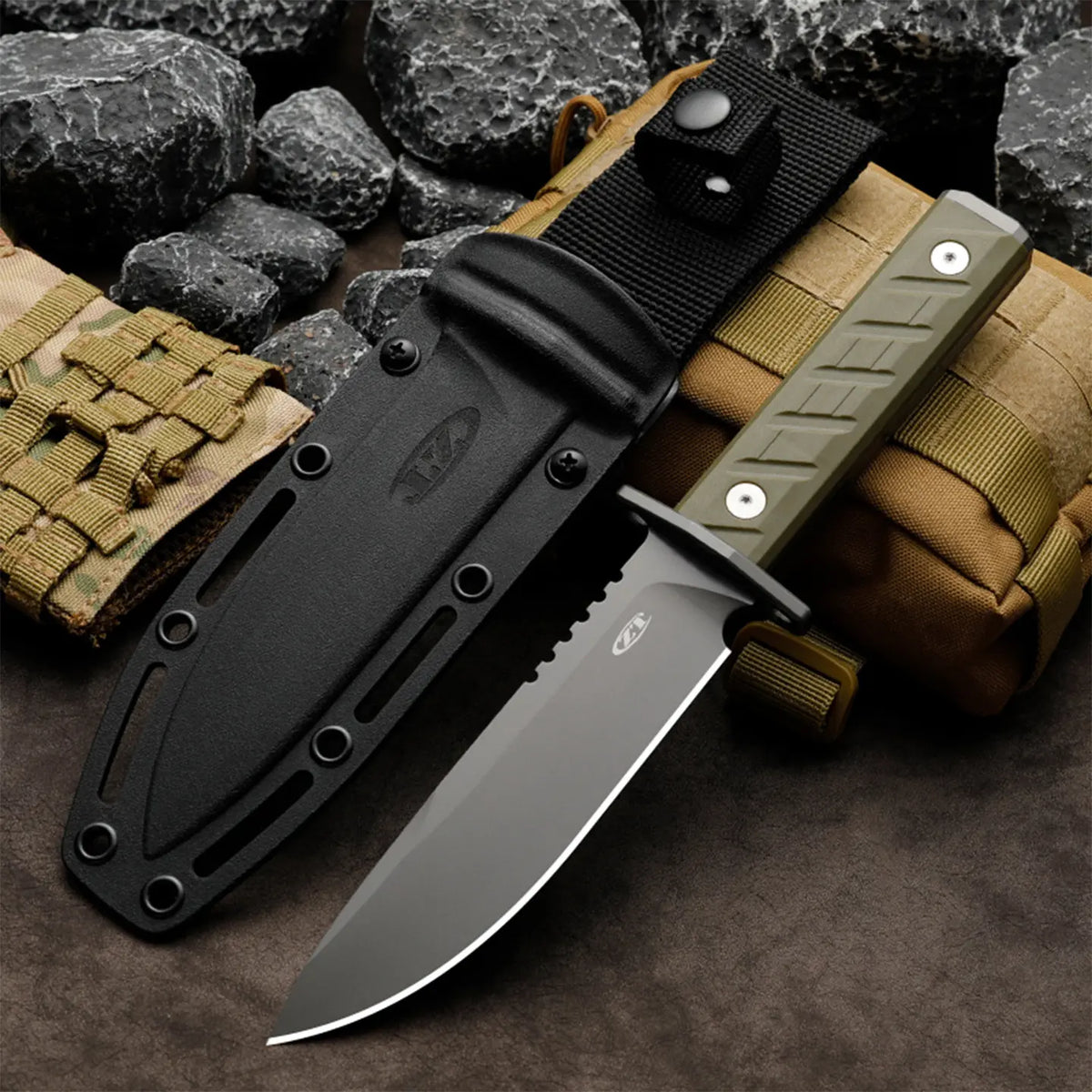 Titanium Bushcraft Knife – Survival Fixed Blade 7Cr Steel Coating Hunting Camping Tactical detail image - detail view 6