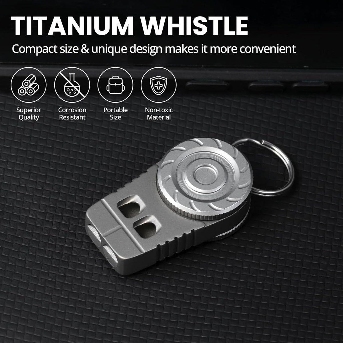 Titanium Fidget Spinner – SonicSpinner Emergency Whistle with 120dB Survival Whistle detail image - detail view 3