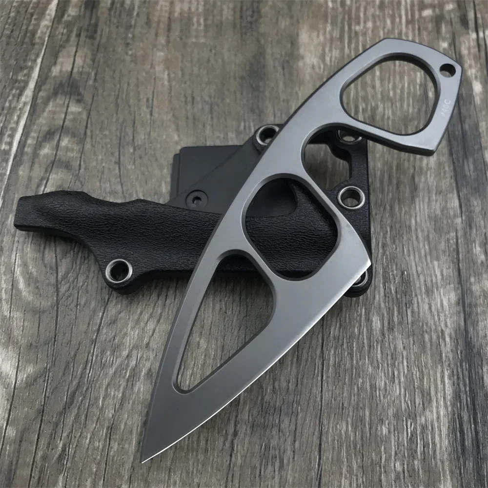 Titanium Fixed Blade Knife – Camping 440C Steel Oxide Coating Multi-Grip EDC Survival detail image - detail view 16