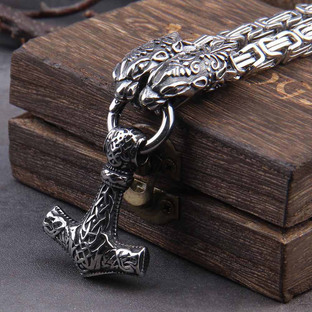 Viking Rune Necklace – Anchor with Njord Norse God Gothic Punk Statement detail image